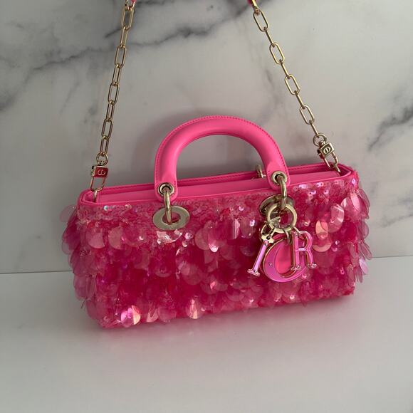 Dior Barbie Pink Sequin D-joy Bag Small Size - Picture 8 of 13